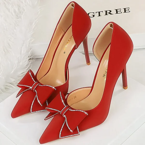 High Quality Party 10.5cm Thin High Heels Shoes Shallow Pointed Toe Side - Image 2