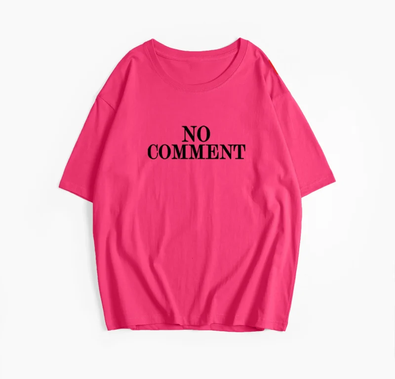 NO COMMENT Letter Graphic Printed T Shirt Women Summer Oversize - Image 10