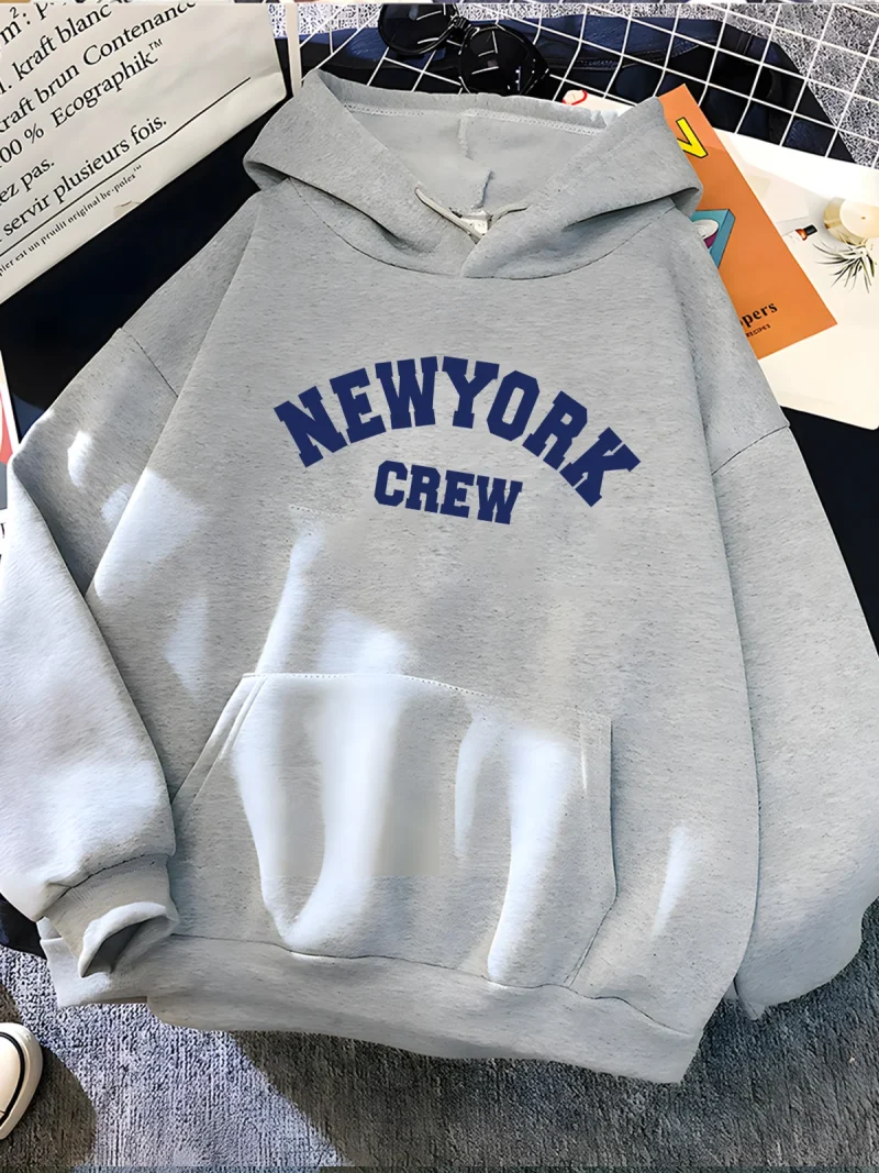 New York Letter Print Sweatshirt Women Soft Casual Loose Sportwear Female Hoodies - Image 4