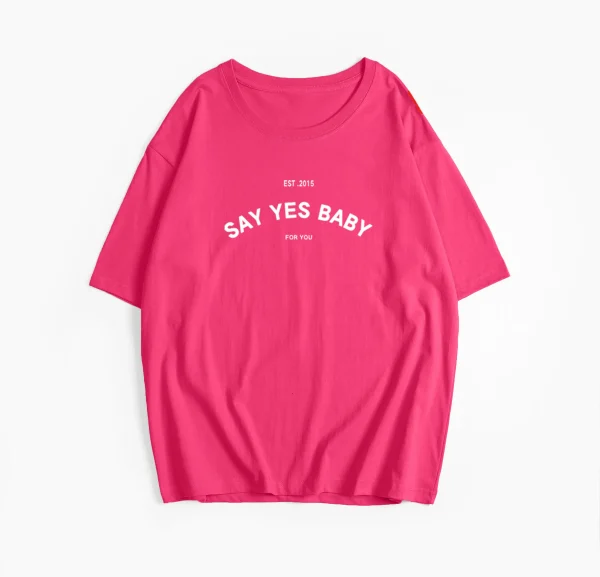 Vintage Say Yes Baby Printed T-Shirt Couple Graphic T Shirt WoMen Boyfriends - Image 9