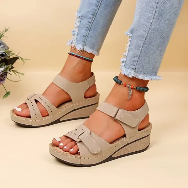 Women Sandals Summer 2024 New Woman Handmade Shoes Leather Breathable Sandals Female Flats Retro Style Sandale Zapatillas Mujer - Image 2