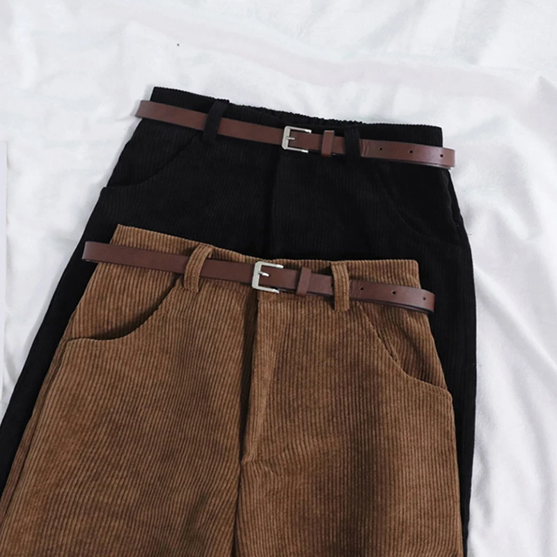 Women Spring Corduroy Pants High Waist Autumn Vintage Korean Casual - Image 5