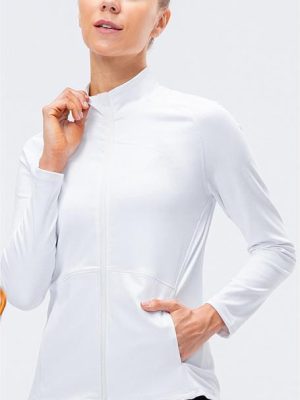 Women’s Zipper Stretch Fitness Jacket for Running and Sports