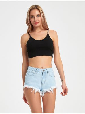 Women’s Summer Sexy Denim Raw Edge Wide-Leg Hip Lifting Shorts