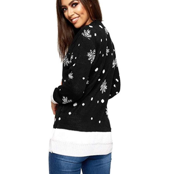 Women’s Letter Graphic Jacquard Christmas Tree Sweater - Image 4