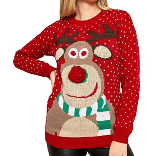 Casual Red Christmas Sweater for Women