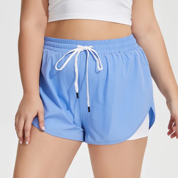 Plus Size Quick-Dry Drawstring Sports Shorts for Women