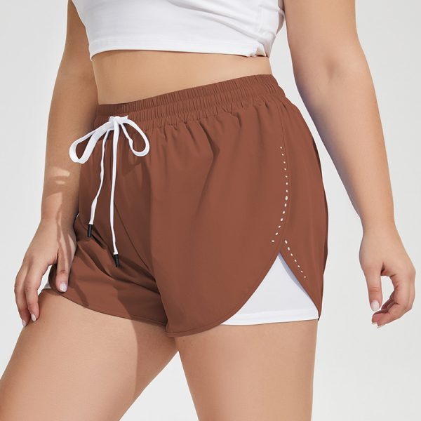 Plus Size Quick-Dry Drawstring Sports Shorts for Women - Image 5