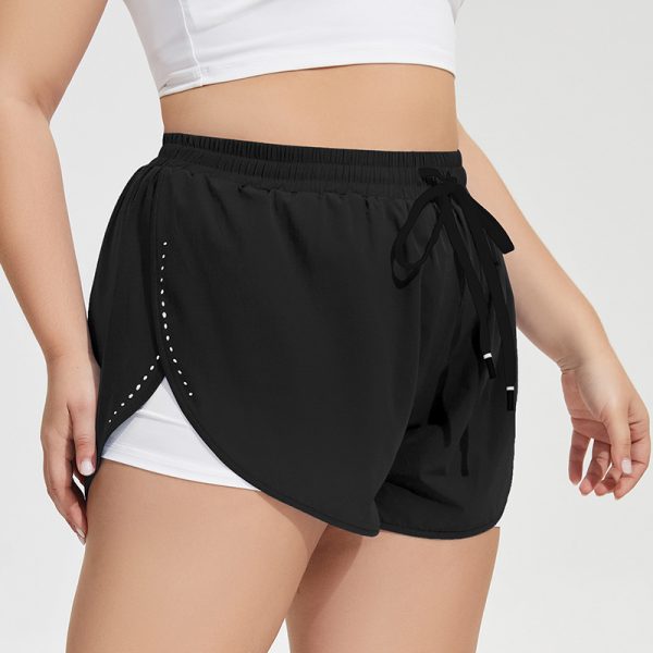 Plus Size Quick-Dry Drawstring Sports Shorts for Women - Image 7