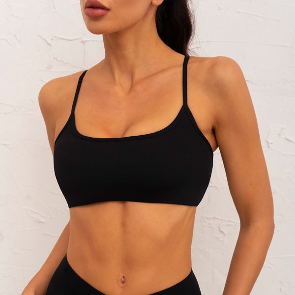 Women's Sexy Cross Back Sports Bra with Thin Straps - Image 4