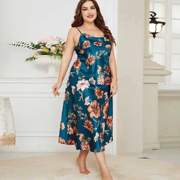 Plus Size Summer Ice Silk Pajamas