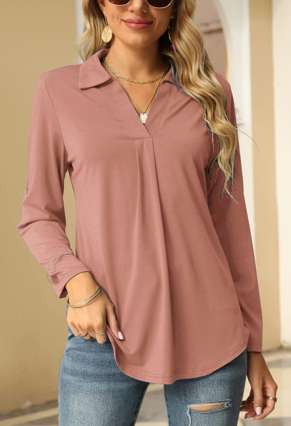 Women’s Autumn Winter V-Neck Stretch Long Sleeve Warm Shirt