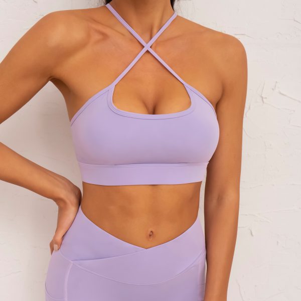 Women's Spaghetti Strap Bra & Double Pocket Pants 3-Piece Yoga Set - Image 5