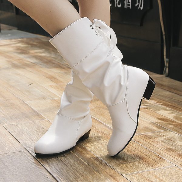 Women's Low-Heel Mid-Calf Knight Boots - Image 4