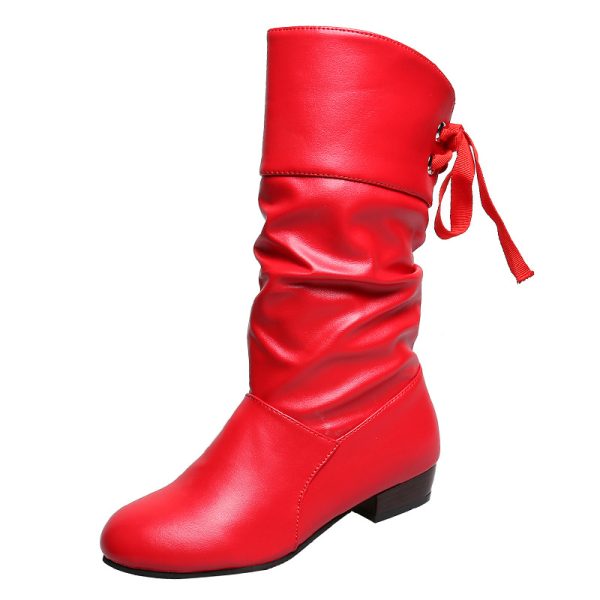 Women's Low-Heel Mid-Calf Knight Boots - Image 5