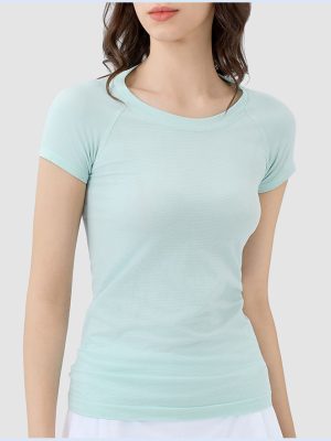 Women’s Slim Fit Quick-Dry Moisture-Wicking Short Sleeve Yoga Top