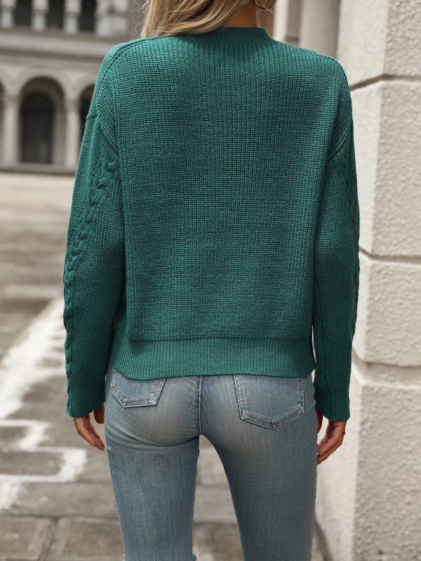 Long Sleeve Twisted String Office Sweater - Image 5