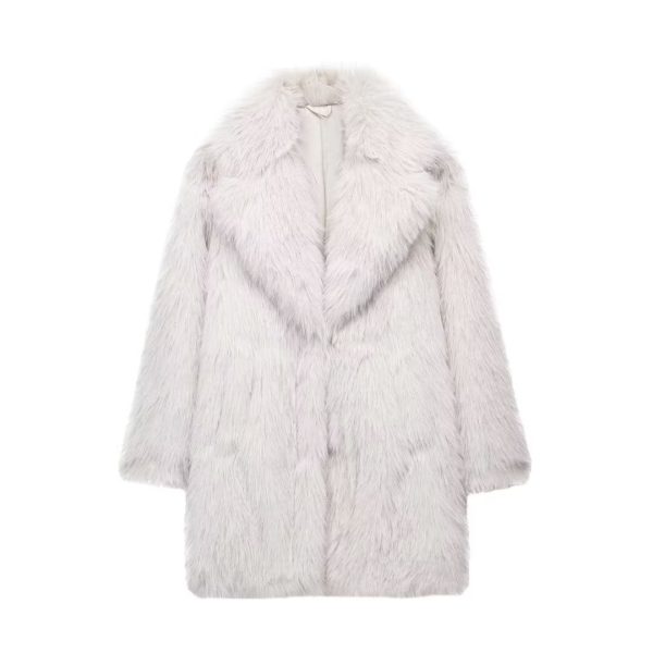 Winter Artificial Fur Effect Coat for Women - Image 3