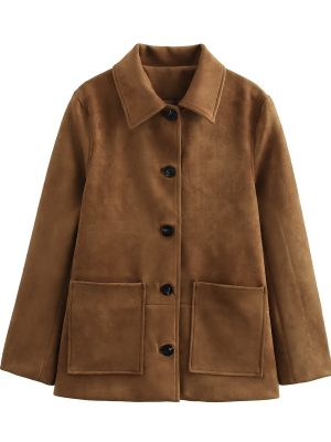 Women’s Thickened Mid-Length Jacket with Polo Collar