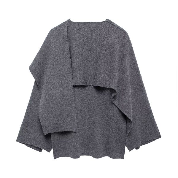 Women’s Asymmetric Scarf Collar Cape Coat - Image 4