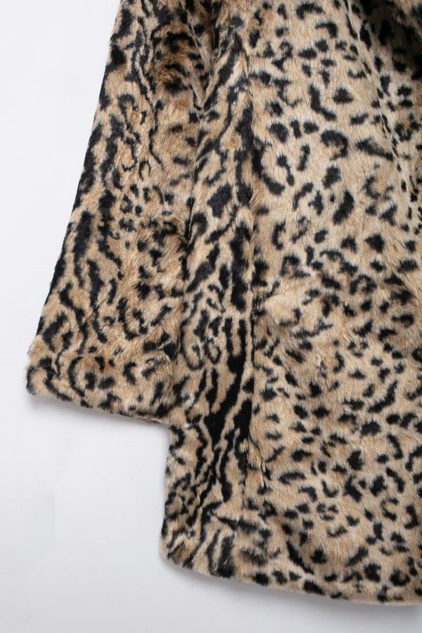 Women’s Animal Pattern Artificial Fur Effect Coat - Image 5