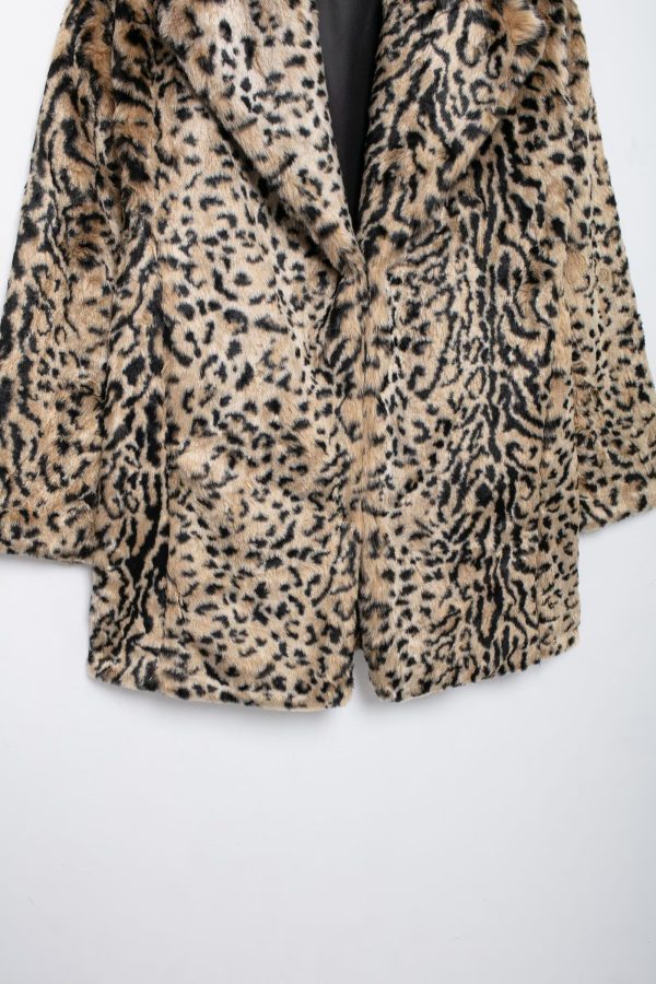 Women’s Animal Pattern Artificial Fur Effect Coat - Image 6