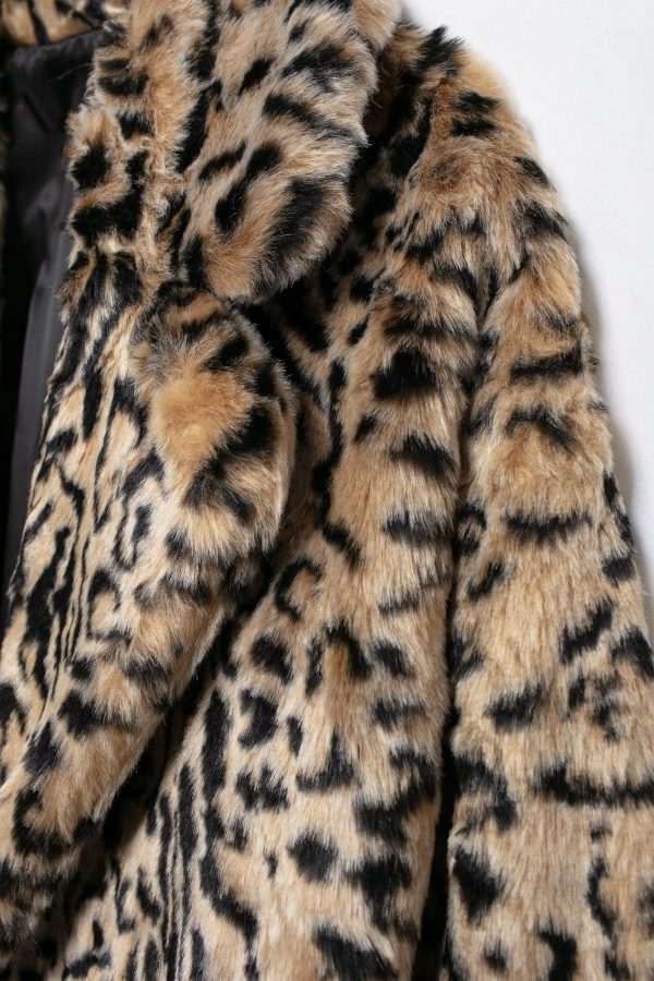 Women’s Animal Pattern Artificial Fur Effect Coat - Image 8