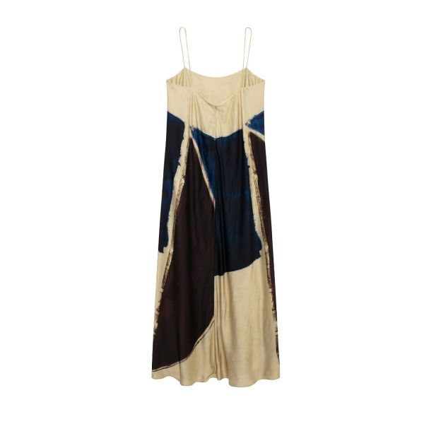 Retro Printed Slip Dress - Image 4