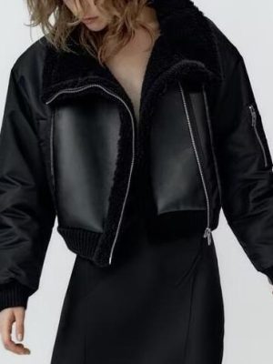 Autumn Winter Patchwork Jacket – Women’s Double-Sided Collared Streetwear