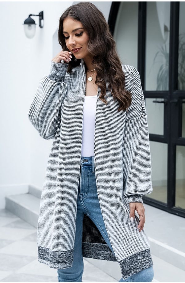 Autumn Winter Mid-Length Casual Knitted Cardigan - Image 4