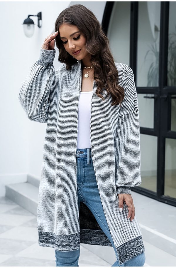 Autumn Winter Mid-Length Casual Knitted Cardigan - Image 5