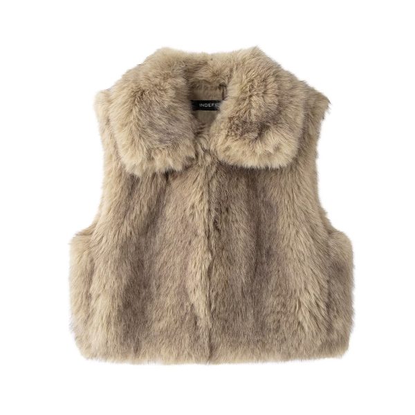 Artificial Fur Vests for Women, Autumn Winter Loose Lapels Short Coat - Image 2