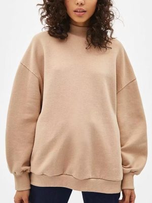 Women’s Loose Fit Fleece-Lined Half Turtleneck Sweatshirt for Fall & Winter