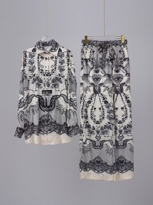 Women’s Printed Two-Piece Set with Pockets – Spring & Autumn