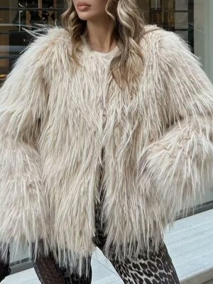 Women’s Retro Furry Short Artificial Fur Coat