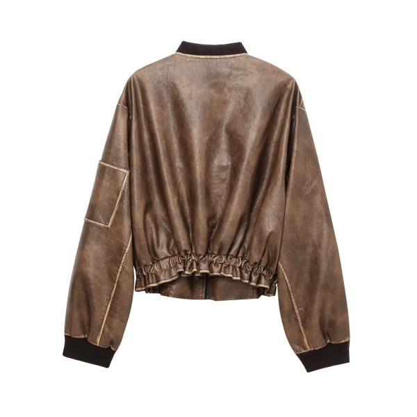 Autumn Women’s Elegant High-Grade Trendy Leather Coat - Image 2