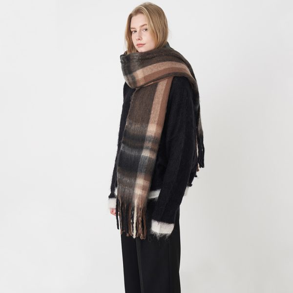 Women's Classic Retro Cashmere Plaid Winter Scarf - Image 2