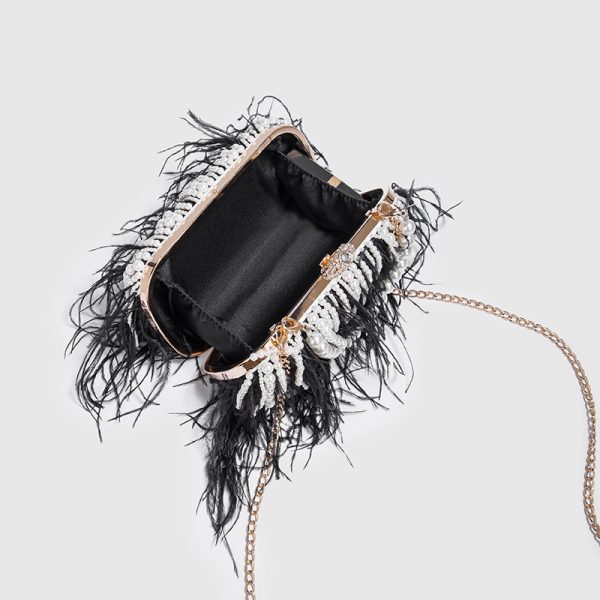 Women’s Pearl Chain Crossbody Shoulder Bag - Image 2