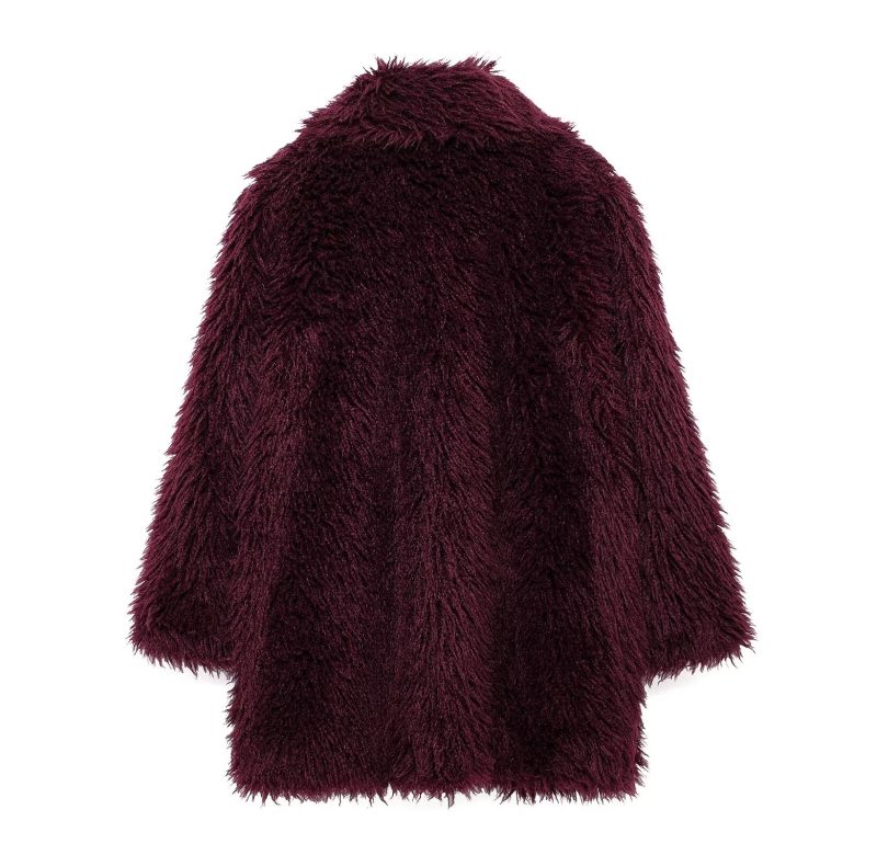 Winter Faux Fur Effect Mid-Length Coat for Women - Image 3