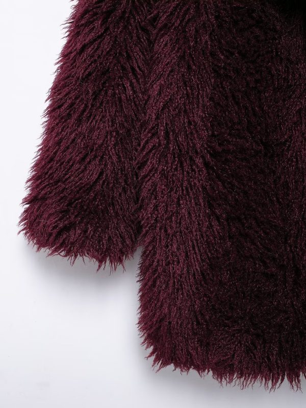 Winter Faux Fur Effect Mid-Length Coat for Women - Image 4