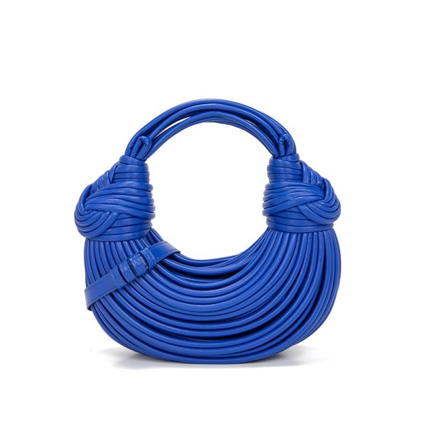 Handwoven Faux Leather Crescent Bag - Knotted Women’s Cloud Bag - Image 2