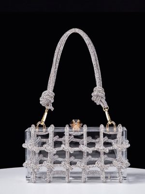 Spring Summer Transparent Braided Rope Square Bag