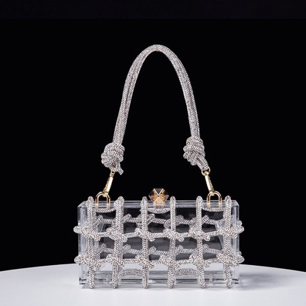 Spring Summer Transparent Braided Rope Square Bag