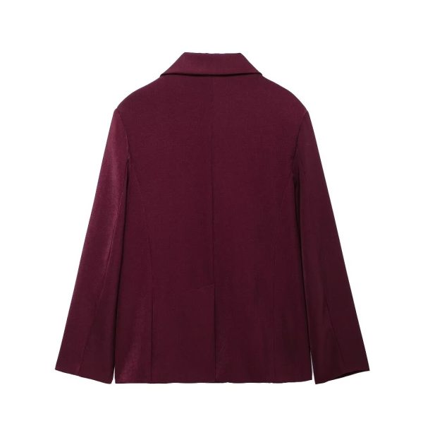 Women’s Collared Casual Blazer Top - Image 2