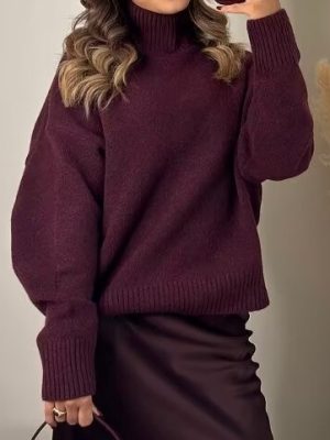 Women’s Soft Basic Round Neck Long Sleeve Sweater