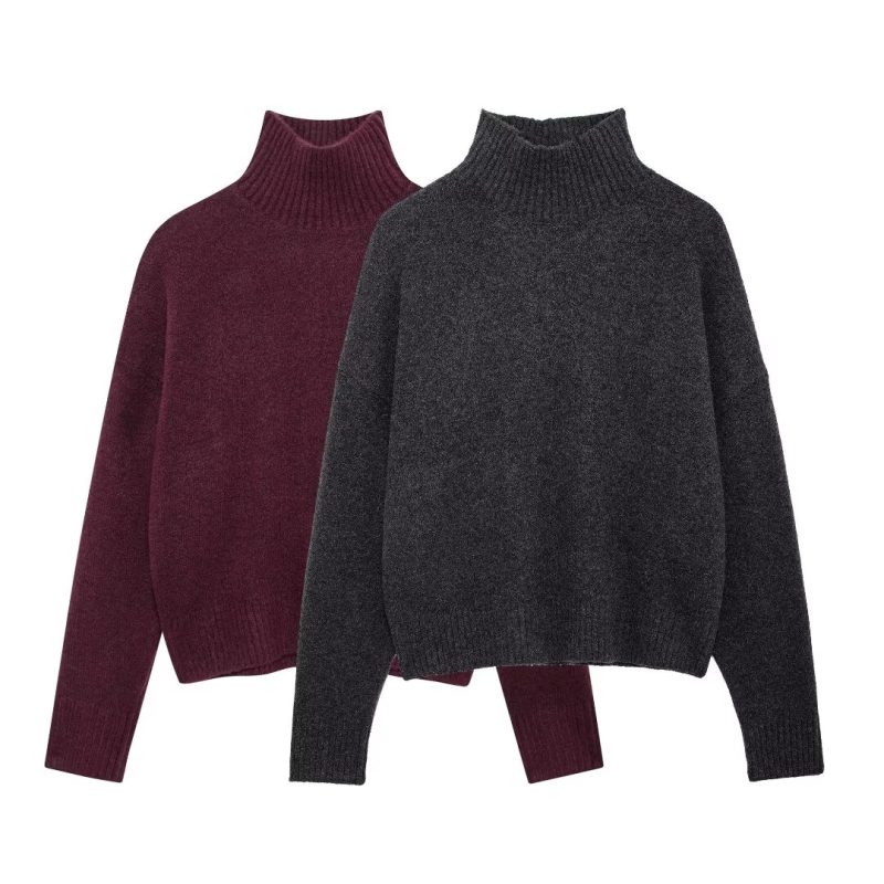 Women’s Soft Basic Round Neck Long Sleeve Sweater - Image 2