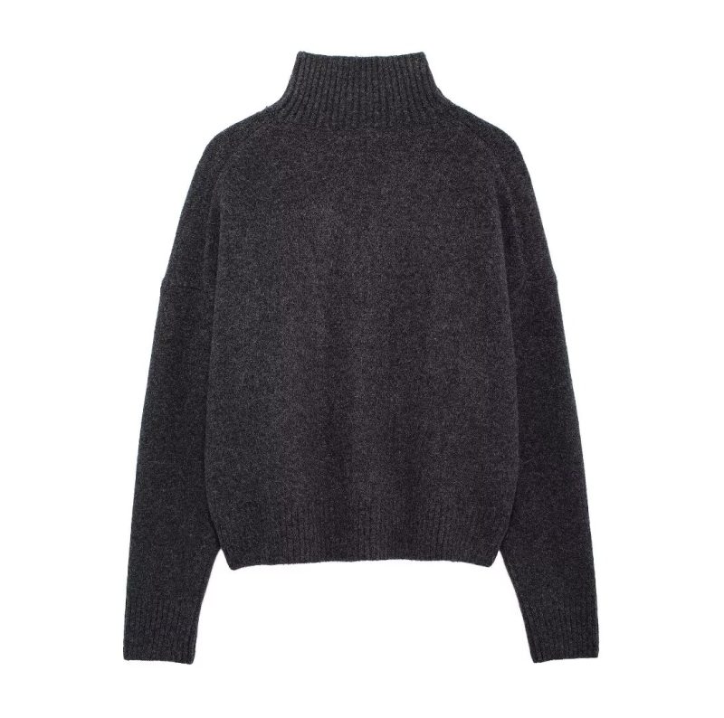 Women’s Soft Basic Round Neck Long Sleeve Sweater - Image 3