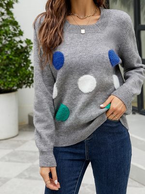 Personality Dot Pattern Sweater for Women