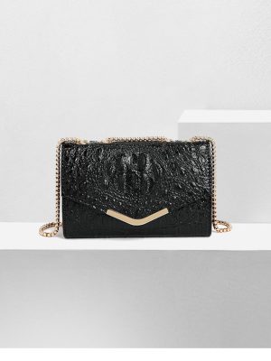 Women’s Crocodile Pattern Chain Bag – Fashionable Small Square Crossbody