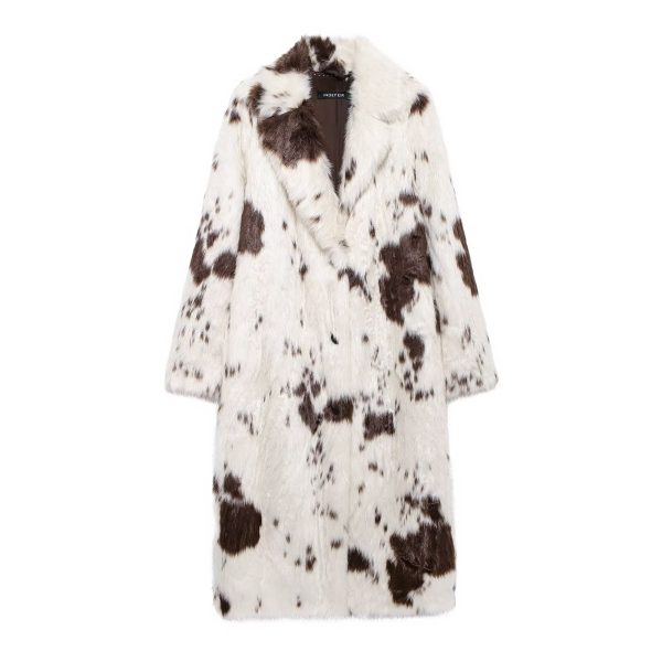 Classic Animal Print Artificial Fur Effect Coat for Women - Image 2